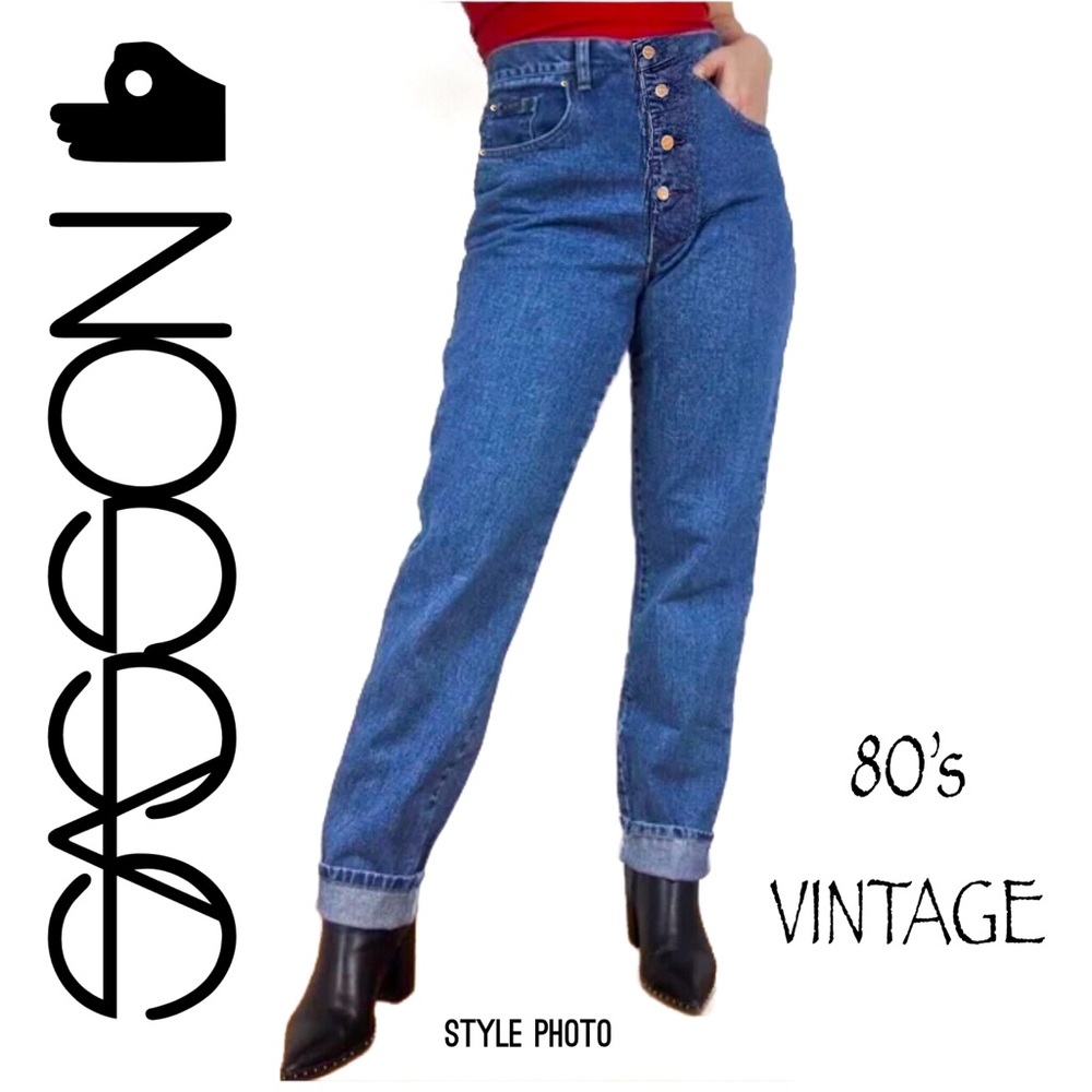 ‘80s SASSON High Rise Relaxed Fit Tapered-Leg Buttonfly Jeans (~27)